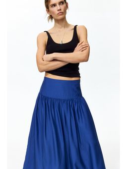 H&M - Women Blue Gathered Midi Skirt