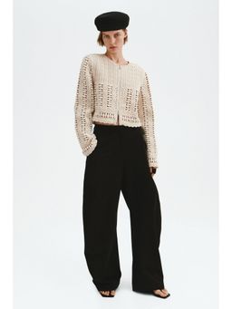 H&M - Women White Crochet-Look Cotton Jacket