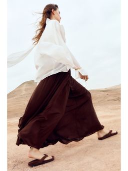 H&M - Women Brown Gathered Modal Skirt