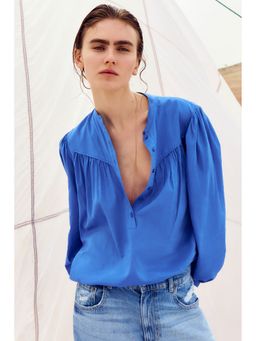 H&M - Women Blue Oversized Blouse