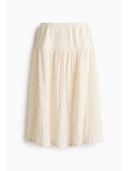 H&M - Women White Textured Jersey Midi Skirt