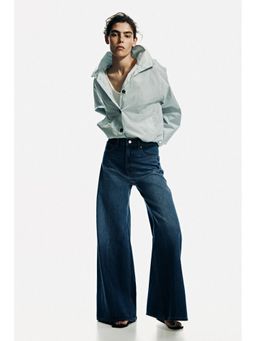 H&M - Women Blue Super Wide High Waist Jeans