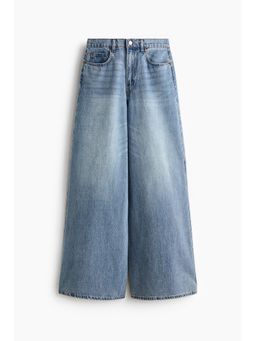H&M - Women Blue Super Wide High Waist Jeans