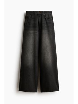 H&M - Women Grey Super Wide High Waist Jeans