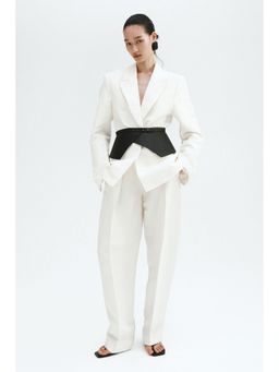 H&M - Women White Linen-Blend Blazer