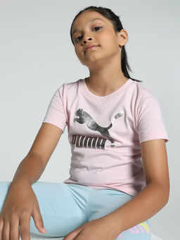 Puma - Classics Logo Girls Pink T-Shirt