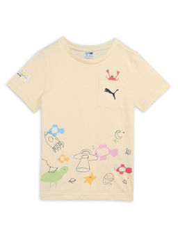 Puma - Unisex Classics Graphic Ps Kids Yellow T-Shirt