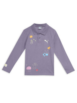 Puma - Unisex Classics Graphic Polo-Ps Kids Purple T-Shirt
