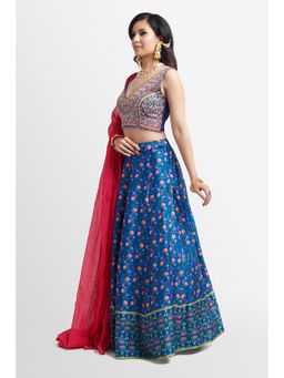 Nikkie J - Hrida Floral Embellished Blouse with Lehenga and Dupatta (Set of 3)