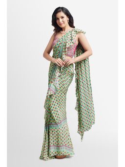 Nikkie J - Imara Embellished Pre Drape Saree with Stitched Blouse