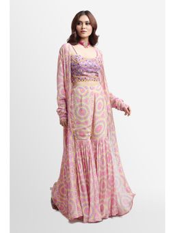 Nikkie J - Jearra Printed Embellished Bustier with Sharara and Dupatta (Set of 3)