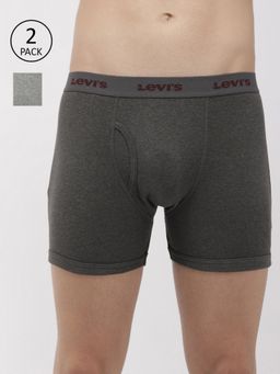 Levi's - Men Cotton Solid Classic Boxer Brief With Open Fly (pack Of 2) Multi-Color