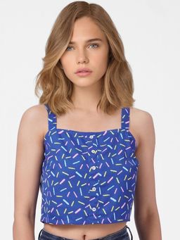 ONLY - Women Printed Blue Top