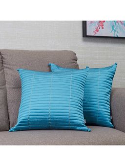 HomeTown - Fiesta Quilted Cushion Cover 40 x 40 Cm in Turquoise Colour