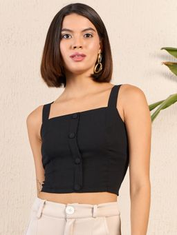 Kibo - Womens Smocked Back Crop Top