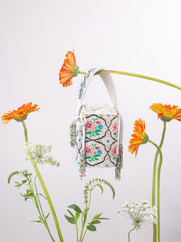 The Leather Garden - Poppy Beaded Bucket Bag
