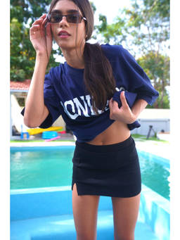 Bonkers Corner - Black High Waisted Ribbed Skirt