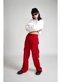 Bonkers Corner - Red Utility Straight Fit Pant