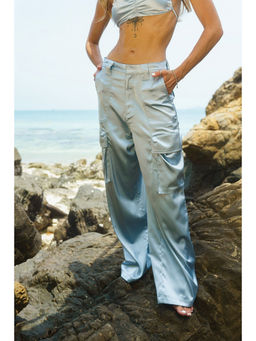 Bonkers Corner - Light Blue Satin Utility Pant