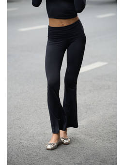 Bonkers Corner - Jet Black Fold Over Pant
