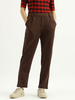 United Colors of Benetton - Brown Solid Folded Hem Pant
