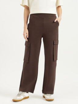 United Colors of Benetton - Brown Solid Ponte Cargo Pant