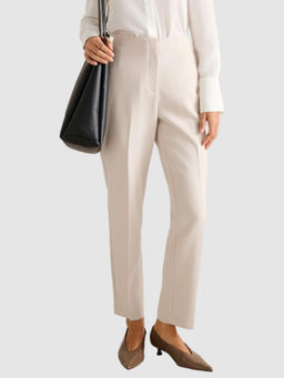 Forever New - Beige Eliana Solid Trouser
