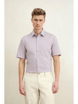 Louis Philippe - Mens Purple Textured Casual Shirt