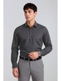 Peter England - Mens Charcoal Solid Formal Shirt