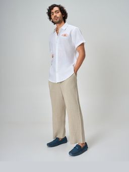HONEY&ME - White Linen Regular Fit Shirt