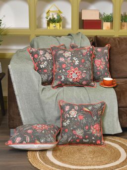 The Home Story - Clasiko Cotton Cushion Covers Pink Flowers (Pack of 5)