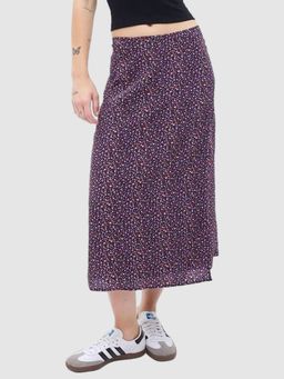GAP - Women Purple Mid-Rise Slim Fit Floral Wrap Skirt