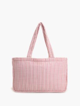 Twenty Dresses by Nykaa Fashion - Women Canvas Stripes Printed Tote Bags