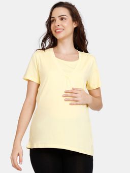 Zivame - Coucou Bamboo Cotton Maternity Sleep Tops - Pastel Yellow