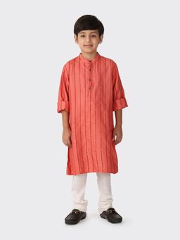 Fabindia - Coral Viscose Blend Self Design Boys Kurta