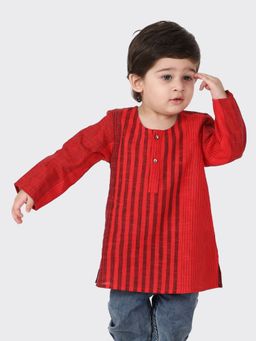 Fabindia - Red Cotton Woven Boys Kurta