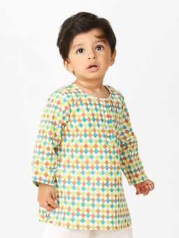 Fabindia - Multi Cotton Printed A-line Long Kurta