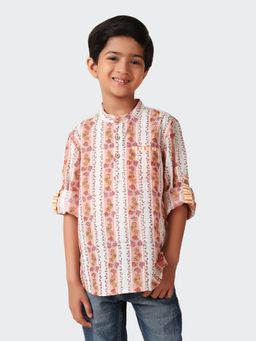 Fabindia - White Cotton Printed Short Kurta
