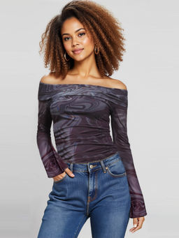 IZF - Printed Off Shoulder Full Sleeves Top