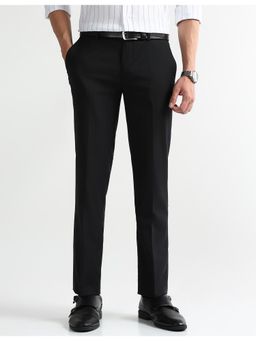 Arrow - Mens Textured Dobby Formal Trousers - Black