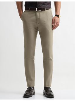 Arrow - Mens Textured Super Slim Fit Formal Trousers - Beige
