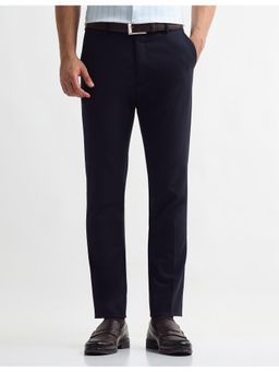 Arrow - Mens Textured Super Slim Fit Formal Trousers - Navy Blue