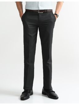 Arrow - Mens Textured Dobby Formal Trousers - Grey