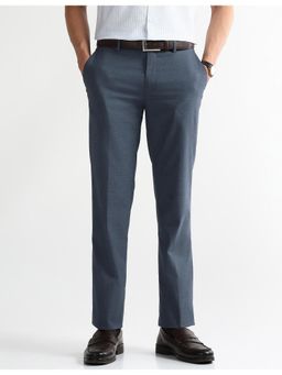 Arrow - Mens Heathered Dobby Formal Trousers - Blue