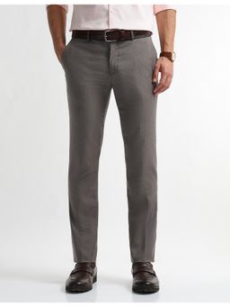 Arrow - Mens Textured Dobby Formal Trousers - Grey