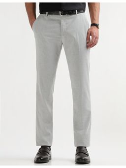 Arrow - Mens Dobby Textured Formal Trousers - Grey
