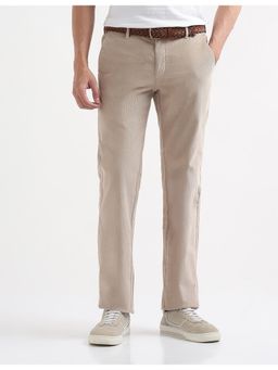Arrow Sports - Mens Corduroy Self Design Casual Trousers - Beige