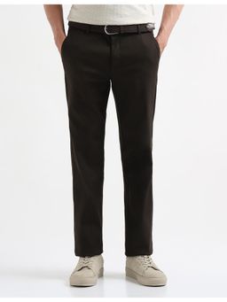 Arrow Sports - Mens Dobby Textured Casual Trousers - Brown