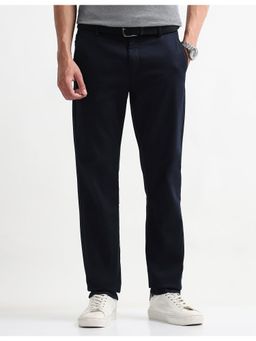 Arrow Sports - Mens Textured Dobby Casual Trousers - Navy Blue