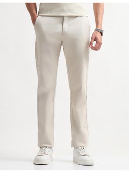 Arrow Sports - Mens Textured Dobby Chinos Trousers - Beige